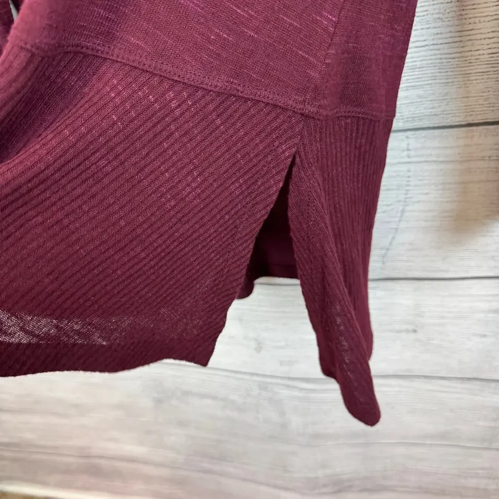 Cato Women's Maroon Soft Fall Long Sleeve Tunic Top Size Large